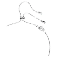 Pendentif Métal Rhodié avec Crystal Coupe Poire et Chaine - 17