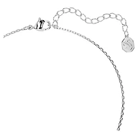 Bella V Necklace in Rhodium-Plated Metal with Swarovski Crystals - 38