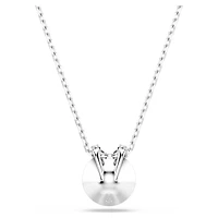 Bella V Necklace in Rhodium-Plated Metal with Swarovski Crystals - 38