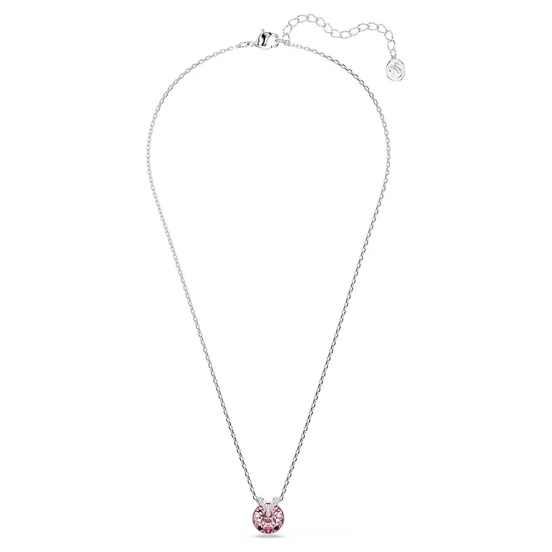 Bella V Necklace in Rhodium-Plated Metal with Swarovski Crystals - 38
