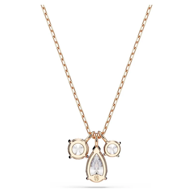 Pendentif avec Crystal Coupe Mixte Plaqué Or Rose et Chaine - 17