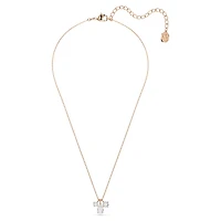 Rose Gold Plated Pendent with Mixed Cut Crystals and Chain - 17