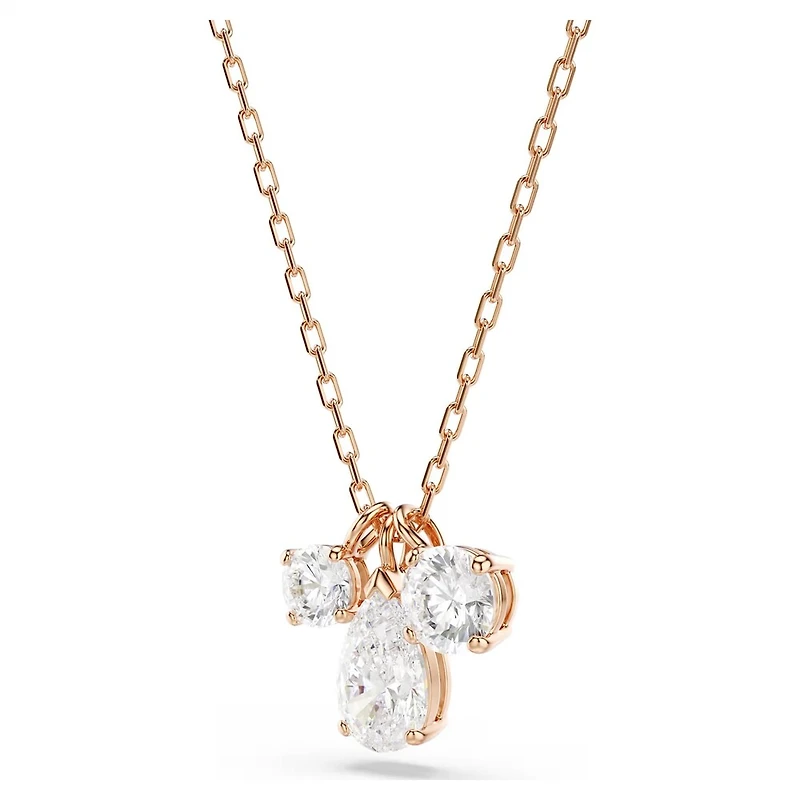 Pendentif avec Crystal Coupe Mixte Plaqué Or Rose et Chaine - 17