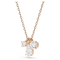 Pendentif avec Crystal Coupe Mixte Plaqué Or Rose et Chaine - 17