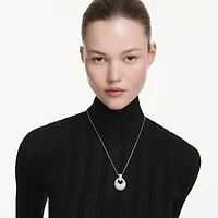 Collier Sublima en Métal Rhodié avec Cristaux Swarovski - 65 - 75 cm. Color: blanc | Doucet Latendresse