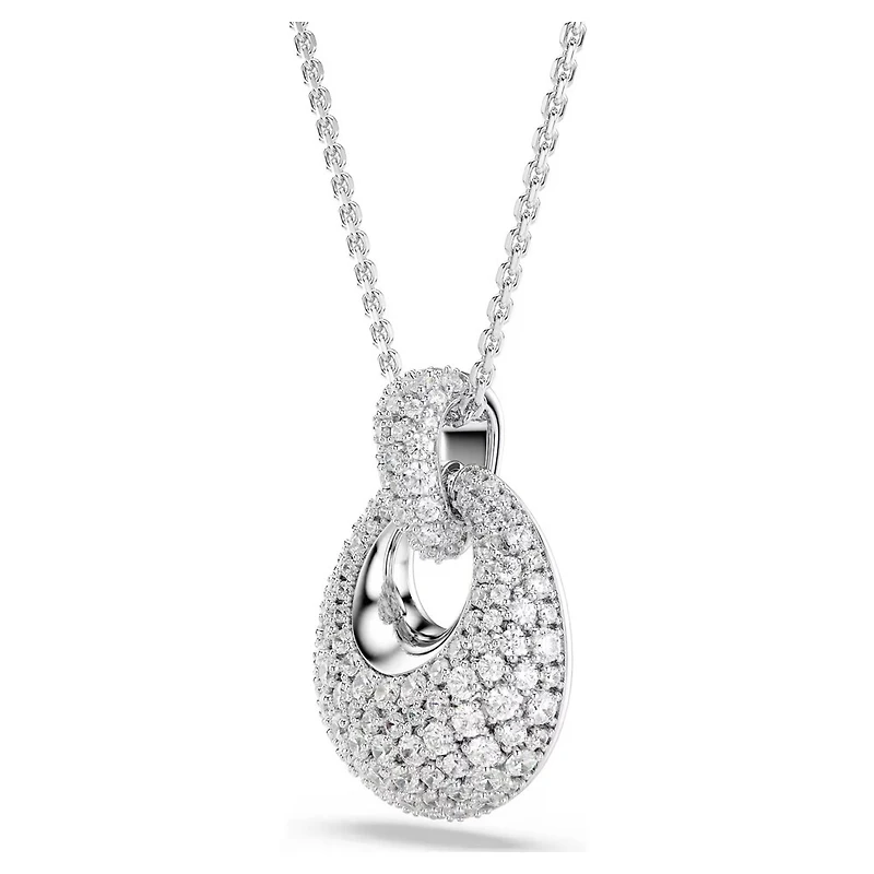 Collier Sublima en Métal Rhodié avec Cristaux Swarovski - 65 - 75 cm. Color: blanc | Doucet Latendresse