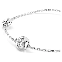 Bracelet Chaîne avec Crystal Rond en Métal Rhodié - 9.5