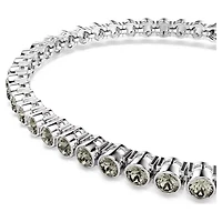 Rhodium Plated Tennis Bracelet with Round Crystals - 7.25
