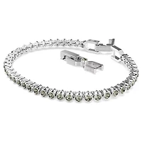 Rhodium Plated Tennis Bracelet with Round Crystals - 7.25