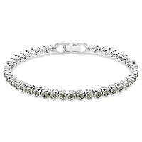 Rhodium Plated Tennis Bracelet with Round Crystals - 7.25