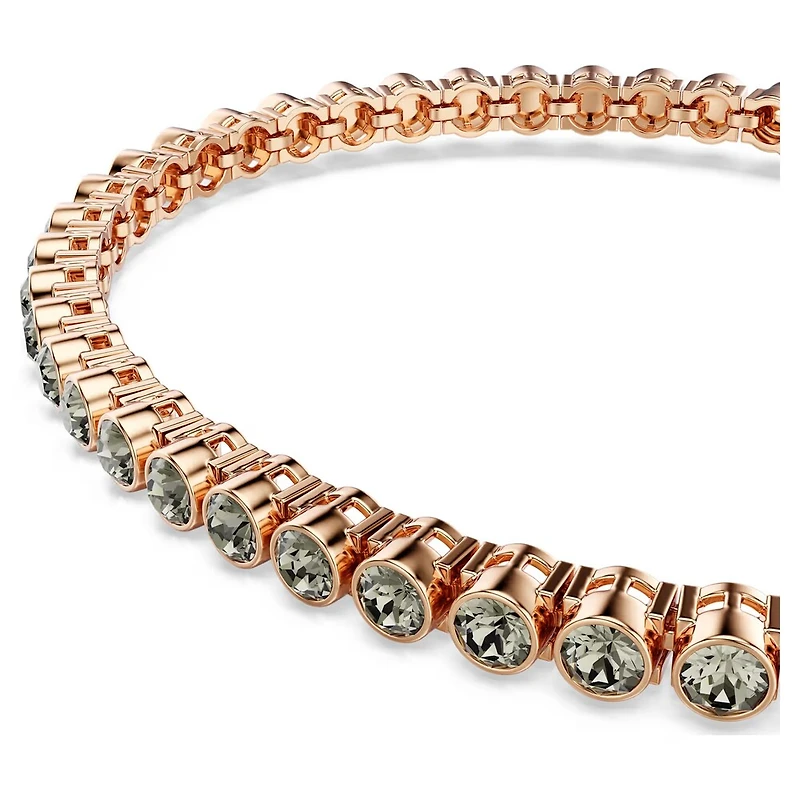 Bracelet Tennis avec Crystal Rond Plaqué Or Rose - 7.25