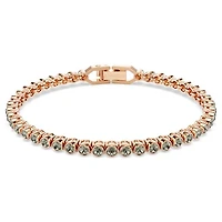 Bracelet Tennis avec Crystal Rond Plaqué Or Rose - 7.25