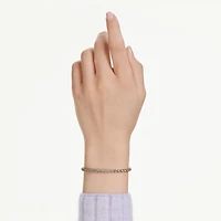 Rose Gold Plated Tennis Bracelet with Round Crystals - 7.25