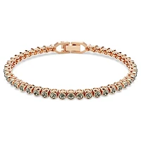 Rose Gold Plated Tennis Bracelet with Round Crystals - 7.25