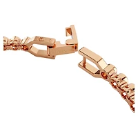 Rose Gold Plated Tennis Bracelet with Round Crystals - 7.25