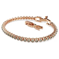 Rose Gold Plated Tennis Bracelet with Round Crystals - 7.25