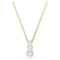 Gold Plated Pendent with Round Crystal and Chain - 17
