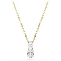 Pendentif Plaqué Or avec Crystal Rond et Chaine - 17