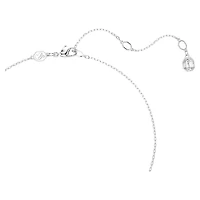 Rhodium Plated Necklace with Round Cut Crystals - 19