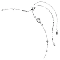 Rhodium Plated Necklace with Round Cut Crystals - 18