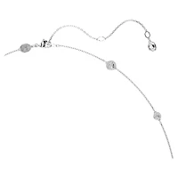 Rhodium Plated Necklace with Round Cut Crystals - 35