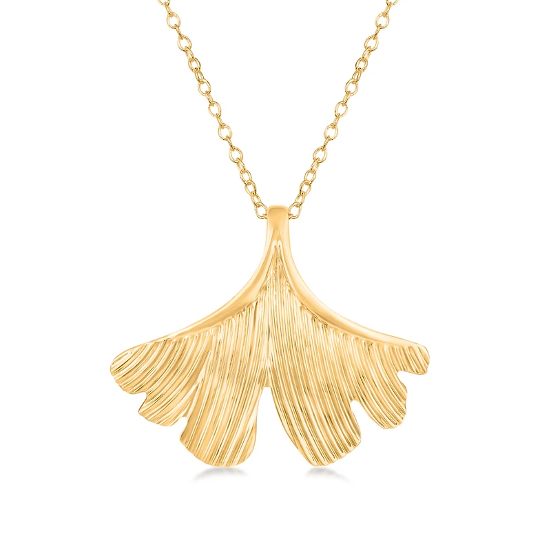 Pendentif Chaine Texturées en Or 10k - 18