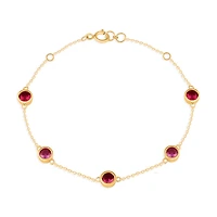 10k Gold Bracelet With Sapphire and Ruby - 7