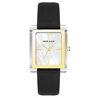 Anne Klein Watch AK-2707TTBK with Stainless Steel Case and Leather Strap - 28mm | Doucet Latendresse