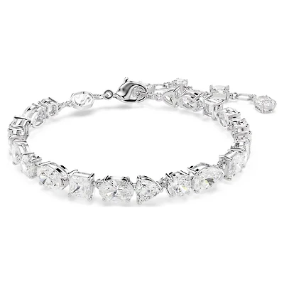 Mesmera Rhodium-Plated Metal Bracelet in Various Sizes with Cubic Zirconia. Color: white | Doucet Latendresse