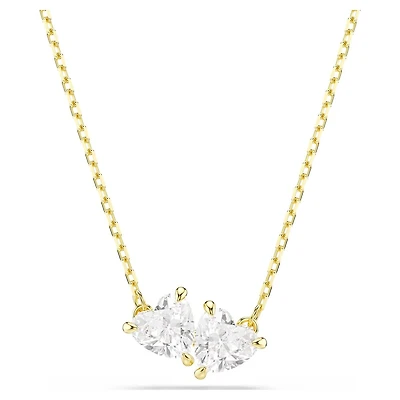 Mesmera Necklace in Gold Plated Metal with Swarovski Crystal. Color: yellow | Doucet Latendresse