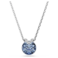 Collier Bella V en Métal Rhodié avec Cristaux Swarovski Bleu - 38 - 43 cm. Color: blanc | Doucet Latendresse
