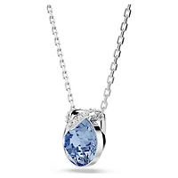 Collier Bella V en Métal Rhodié avec Cristaux Swarovski Bleu - 38 - 43 cm. Color: blanc | Doucet Latendresse