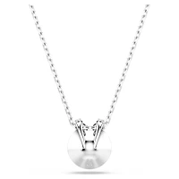 Collier Bella V en Métal Rhodié avec Cristaux Swarovski Bleu - 38 - 43 cm. Color: blanc | Doucet Latendresse