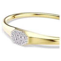 Gold Plated Rigid Bracelet with Crystals - 7