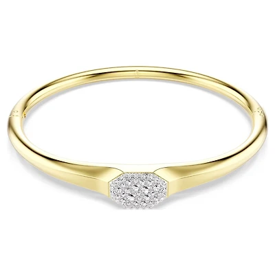 Gold Plated Rigid Bracelet with Crystals - 7