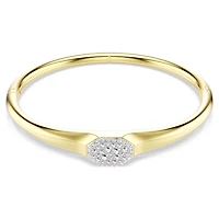Gold Plated Rigid Bracelet with Crystals - 7