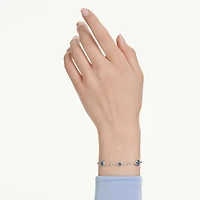 Bracelet Imber en Métal Rhodié avec Cristaux Swarovski Bleu - 16.5 - 19.5 cm. Color: blanc | Doucet Latendresse