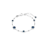 Bracelet Imber en Métal Rhodié avec Cristaux Swarovski Bleu - 16.5 - 19.5 cm. Color: blanc | Doucet Latendresse