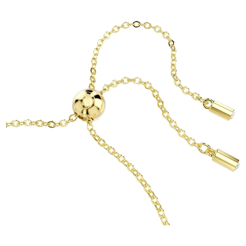 Gold Plated Bracelet with Emerald Cut Caramel Crystal - 9.5