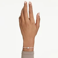 Rose Gold Plated Bracelet with Emerald Cut Crystal - 9.5