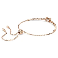 Rose Gold Plated Bracelet with Emerald Cut Crystal - 9.5