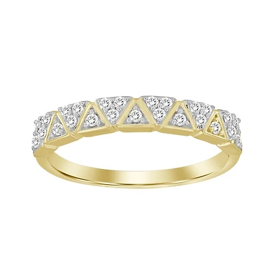 Bague Semi-Éternité en Or 10k Sertie de Diamants