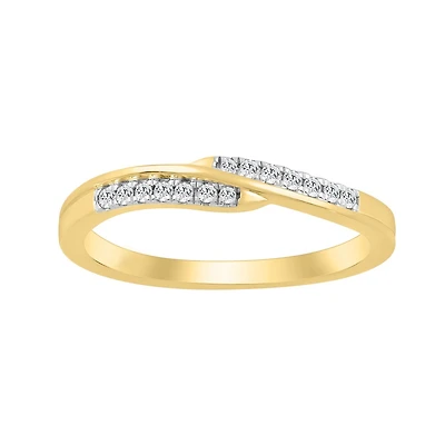 Bague Semi-Éternité en Or 10k Sertie de Diamants