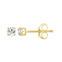 10k Gold Stud Earrings with One Lab-Grown Diamond