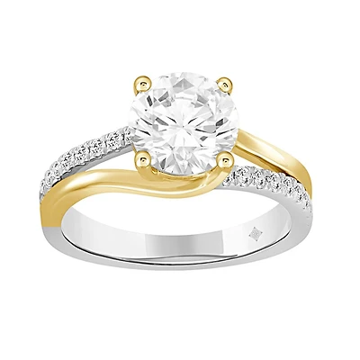 14k Gold Solitaire Ring Set with Lab-Grown Diamonds - 2.25CT. Color: 2 tone | Doucet Latendresse