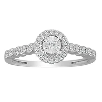 10K Gold Solitaire Ring Set with Diamonds