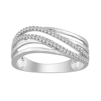10k White Gold Semi-Eternity Ring Set with Diamonds