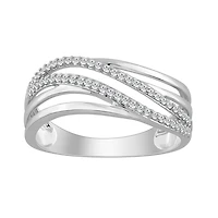 10k White Gold Semi-Eternity Ring Set with Diamonds