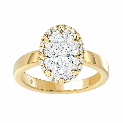 Bague Solitaire en Or 14K Sertie d'un Diamant Cultivé Laboratoire - 2.25ct. Color: jaune | Doucet Latendresse
