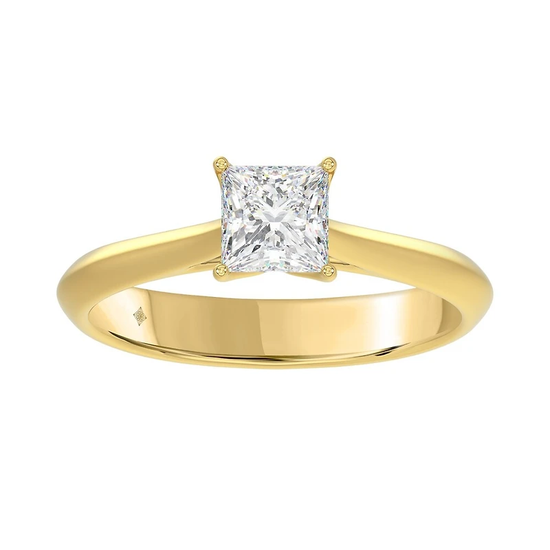 10k Gold Solitaire Ring Set with a Lab-Grown Diamond